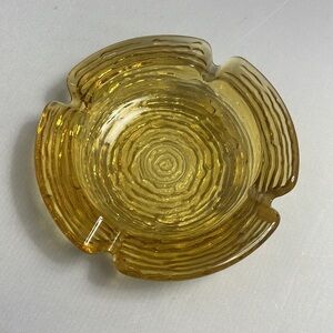 1960s Anchor Hocking Soreno Gold Ashtray‎ 4.25” Super Retro!